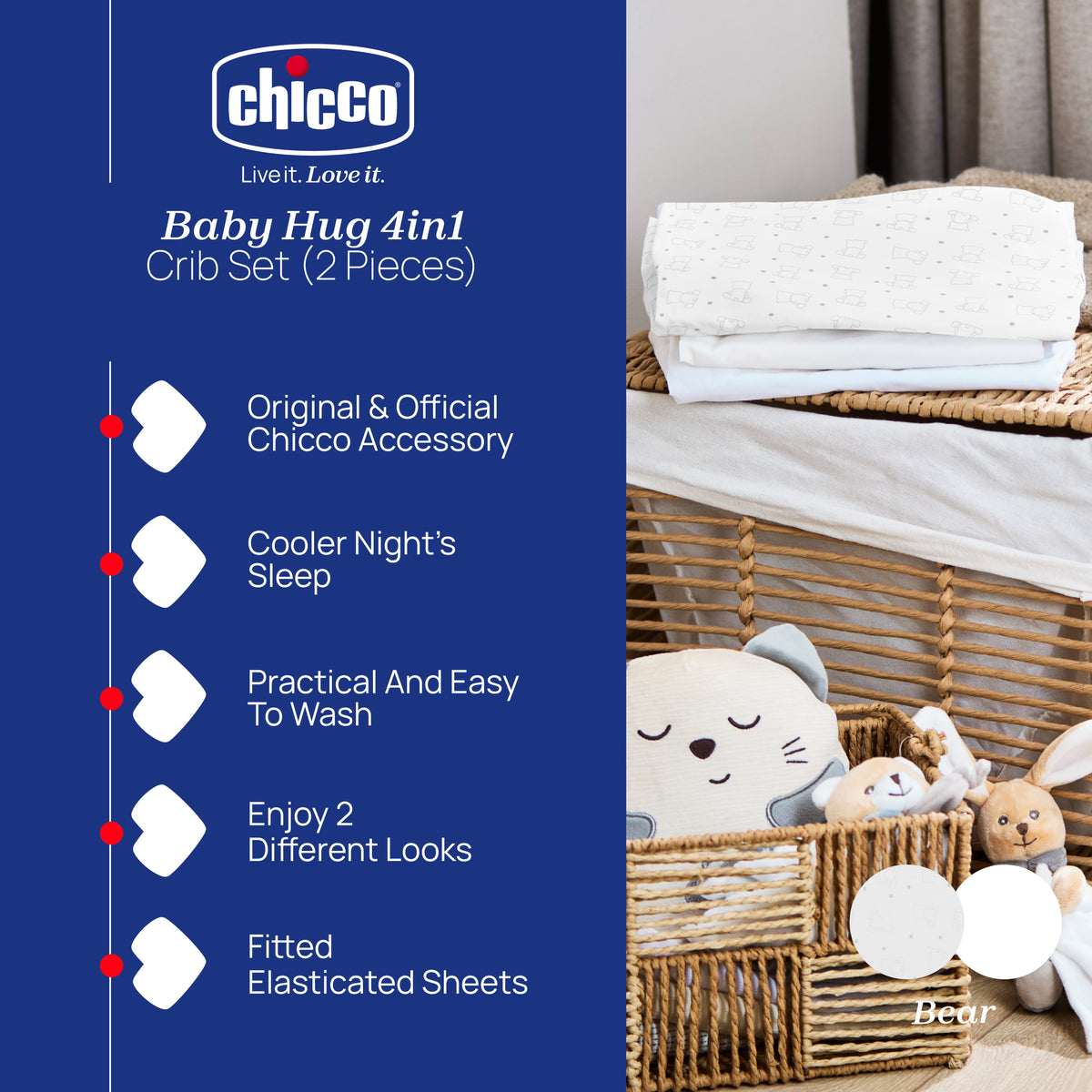 Chicco Baby Hug 4-In-1 Crib Sheets (2-Piece)