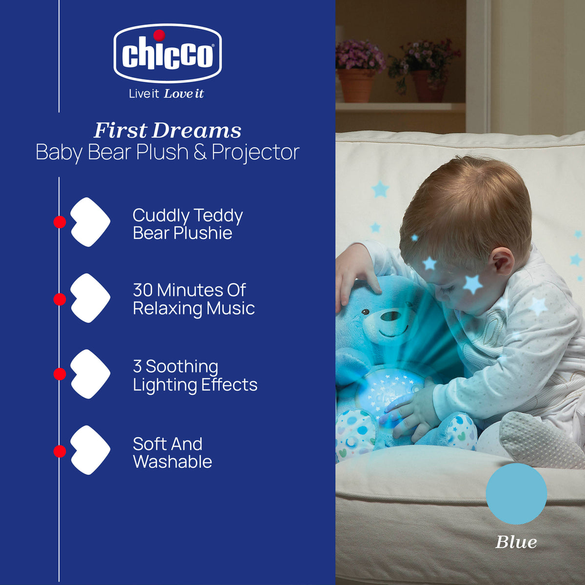 Chicco First Dreams Baby Bear Plush And Projector