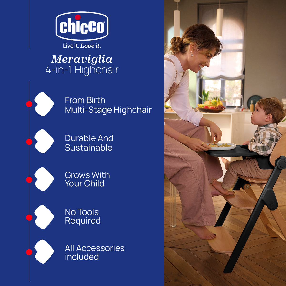 Chicco Meraviglia 4-In-1 Highchair