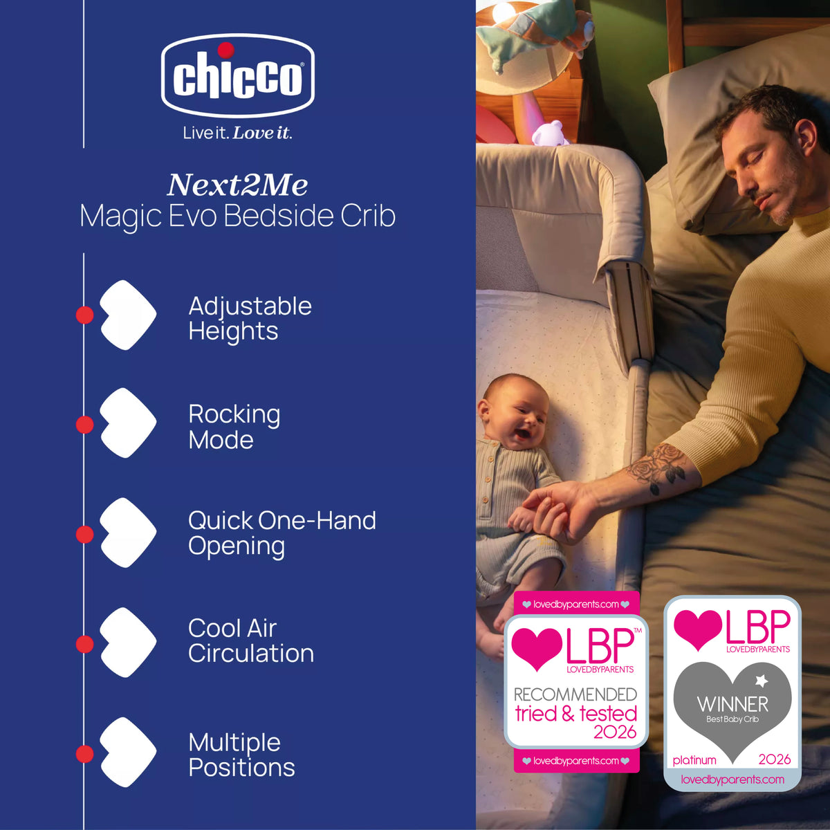 Chicco Next2Me Magic Evo Bedside Crib
