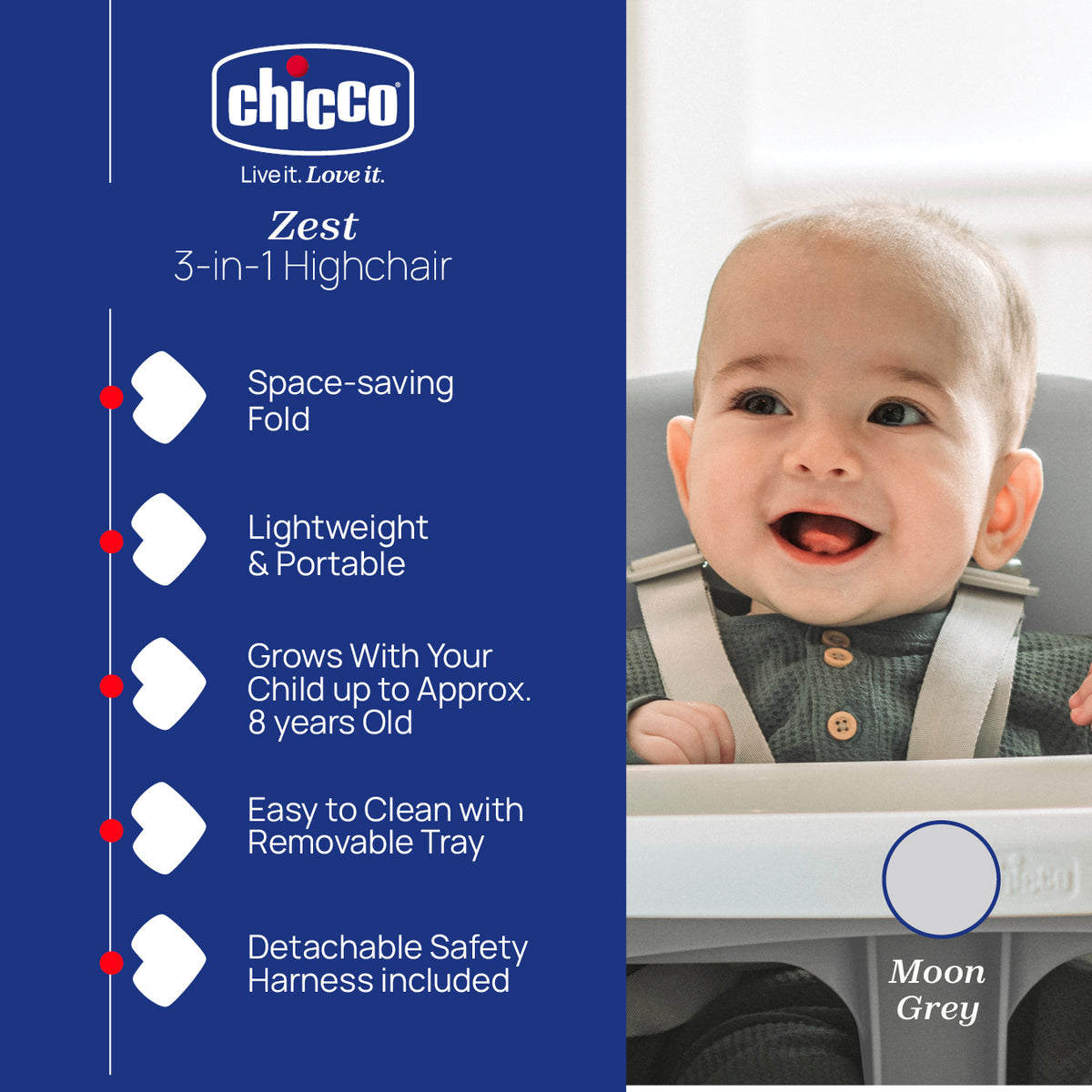 Chicco Zest 3-In-1 Highchair