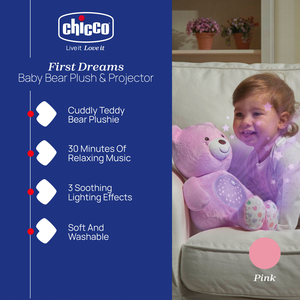 Chicco First Dreams Baby Bear Plush And Projector