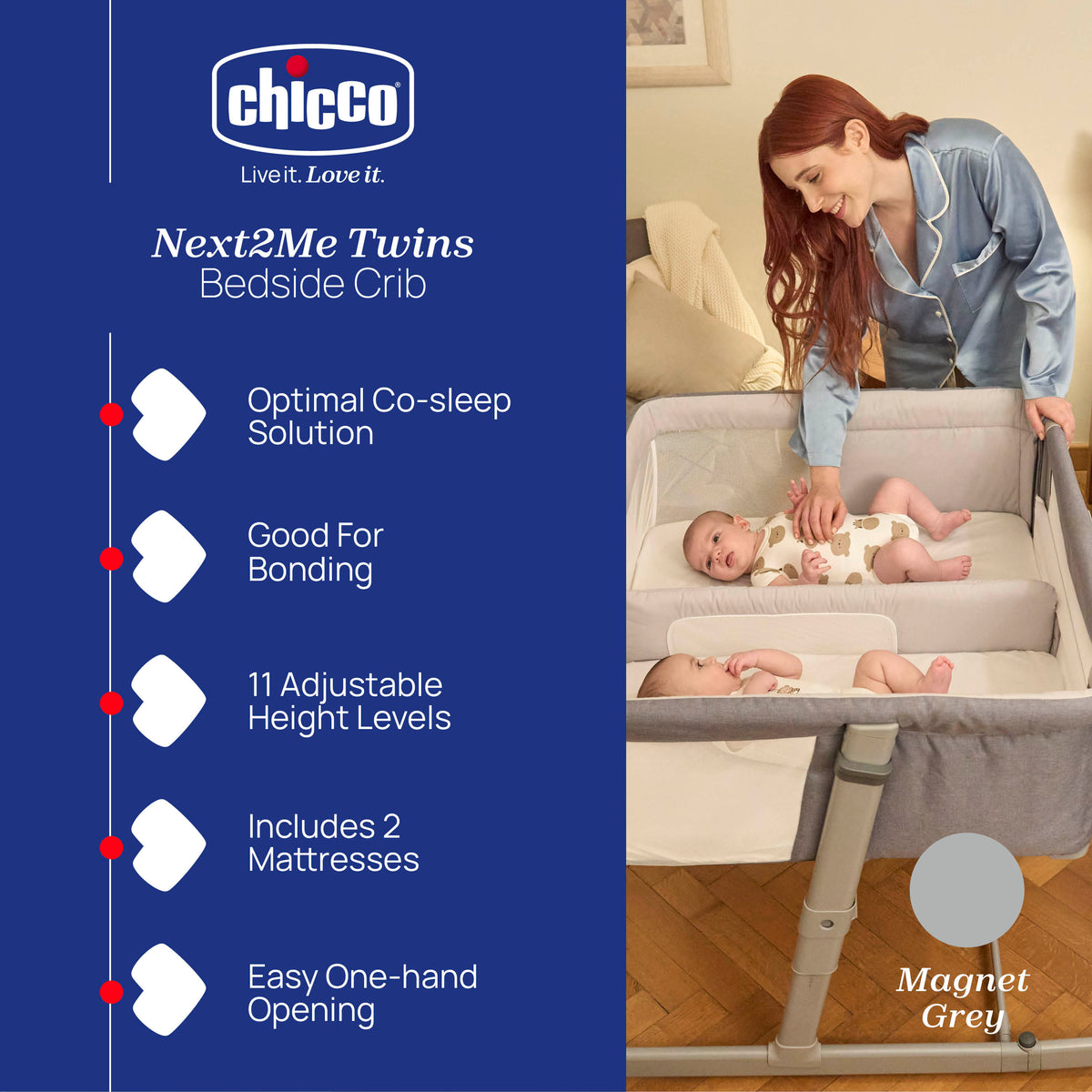 Chicco Next2Me Twins Bedside Crib