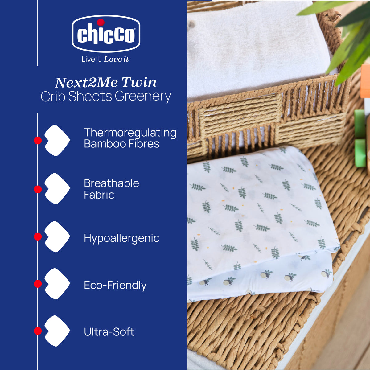 Chicco Next2Me Twins Crib Sheets (2-Piece)